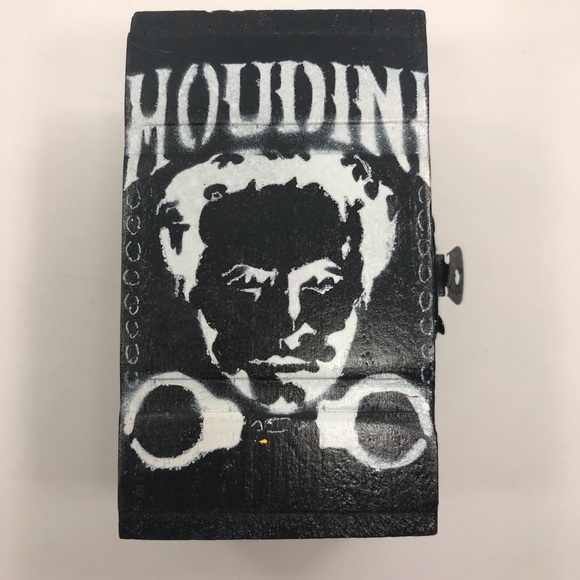 Hand Crafted Other - Harry Houdini Magician inspired distressed graffiti Rocker Box Mini